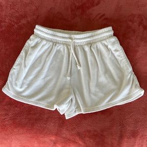 Aritzia Wilfred Free Drawstring Elastic Waist Cream Colored Shorts Size Small